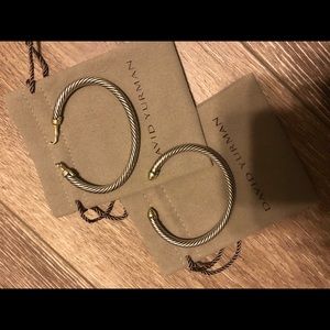 Pair of David Yurman 5mm cable bracelets.
